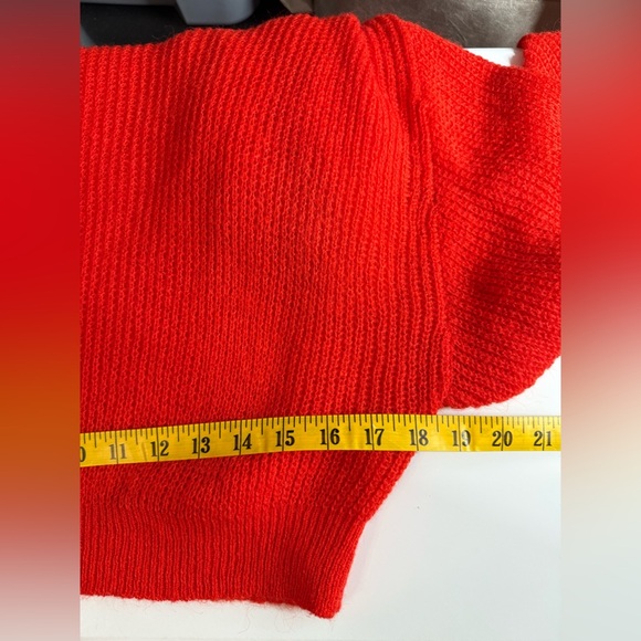 Zara Women’s Red Cropped Ruffled Knit Sweater Sz S - Picture 10 of 12